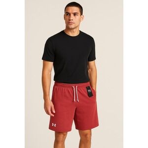 Under Armour Men's Red Athletic Shorts Size L/G Cotton Polyester Blend